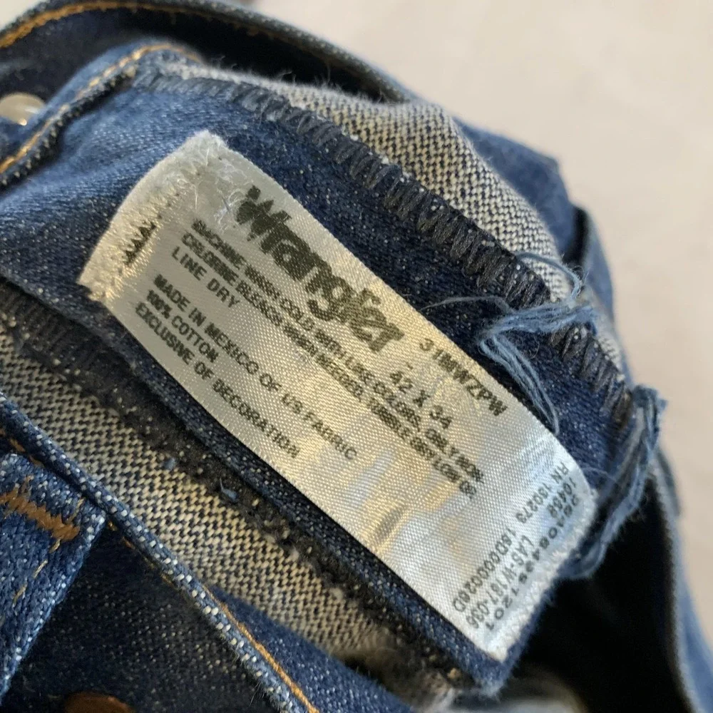 Wrangler Jeans Mens 42x34(42x31) Relaxed Blue Denim Classic Straight Leg‎ Pants